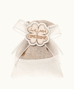 SACCHETTO AL PZ  QUADRIFOGLIO CM 9X11 COMUNIONE