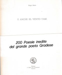 Marin, Biagio – E ANCHE EL VENTO TASE – S. Marco dei Giustiniani 1982